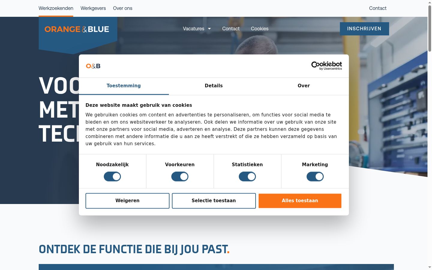 Screenshot tal-banner tal-kunsens muri qabel kwalunkwe interazzjoni