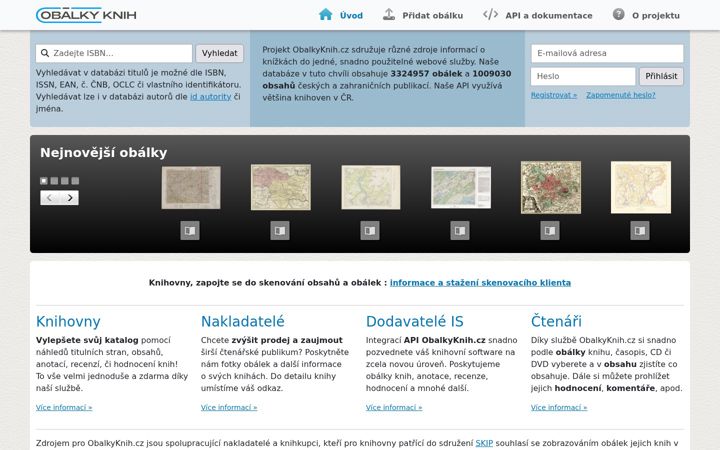 Screenshot of obalkyknih.cz