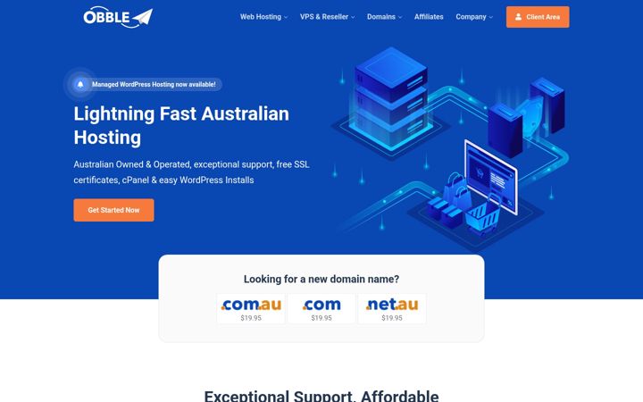 Snímek obrazovky obble.com.au