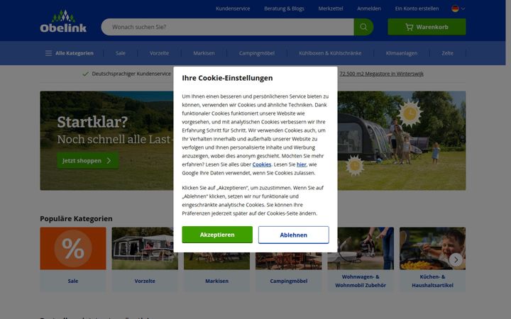 Screenshot of obelink.de