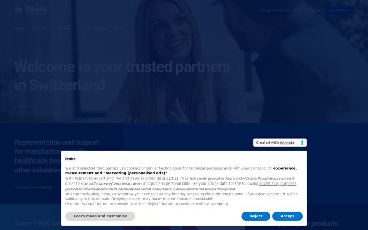 Screenshot of obelis.ch
