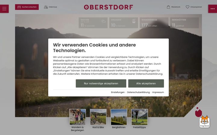 Screenshot of oberstdorf.de