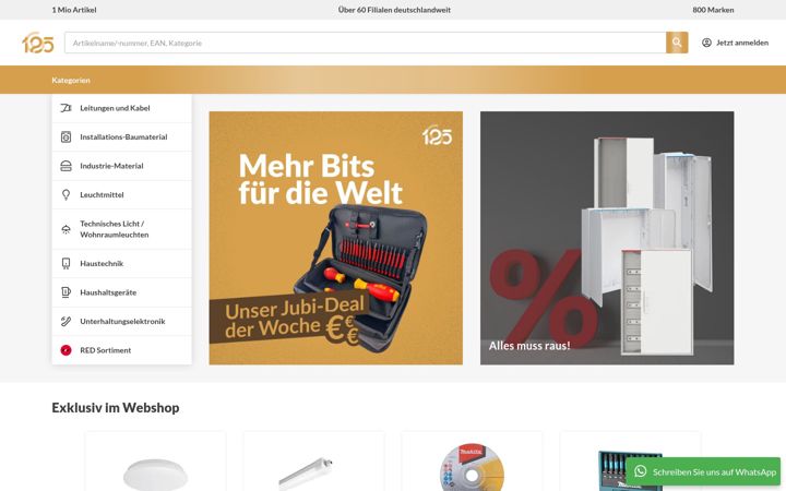 Screenshot of obeta.de