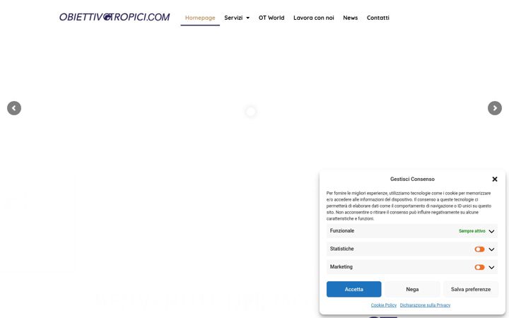 Screenshot of obiettivotropici.com