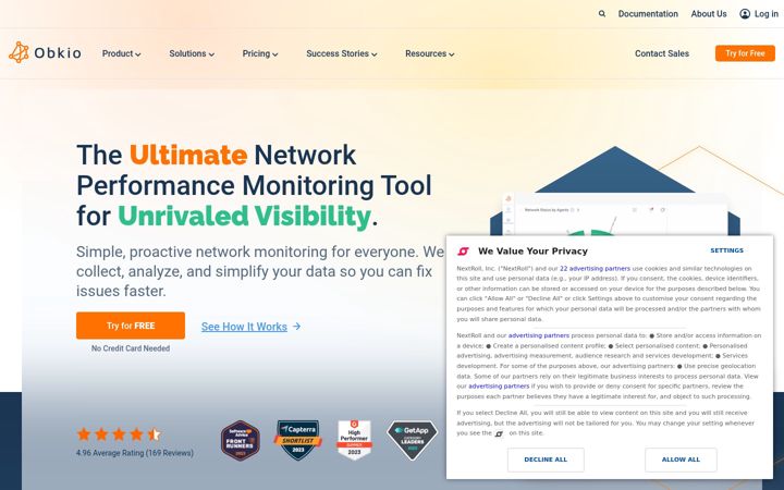 Screenshot of obkio.com