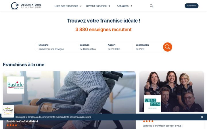 Screenshot of observatoiredelafranchise.fr