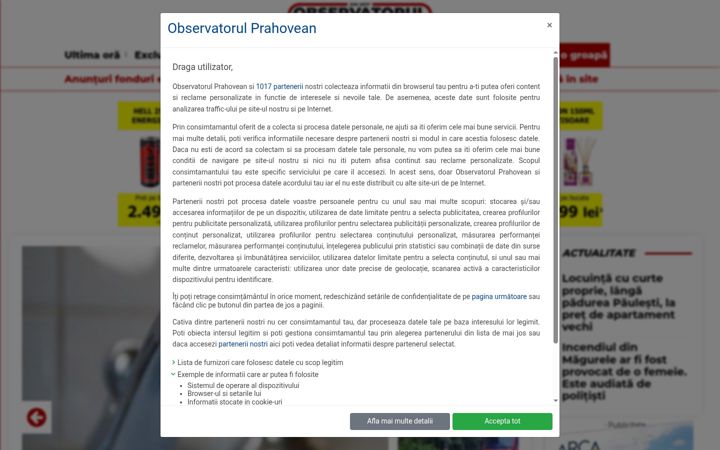 Screenshot of observatorulph.ro