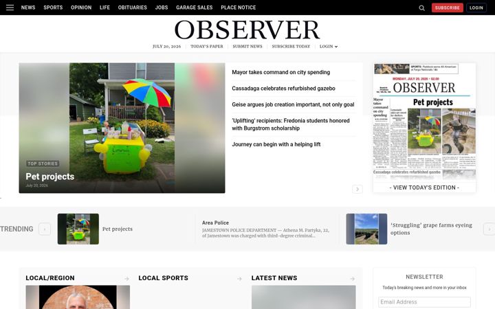 Screenshot of observertoday.com