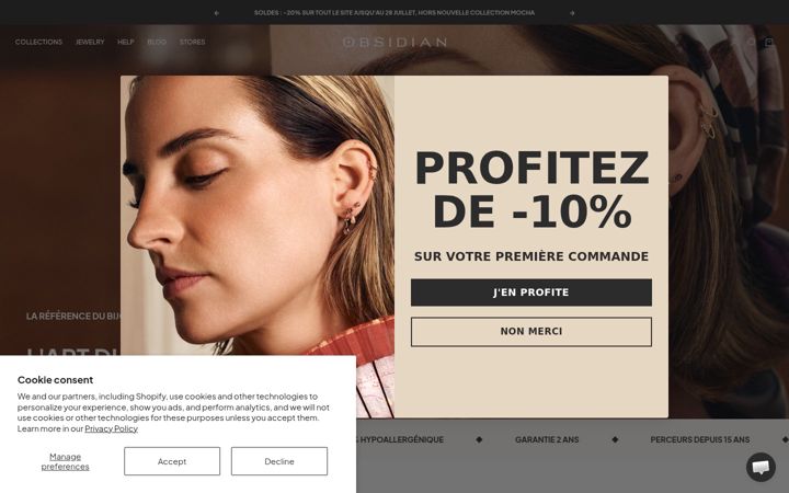 Screenshot of obsidianpiercing.com