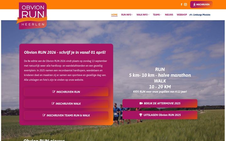 Screenshot of obvionrun.nl
