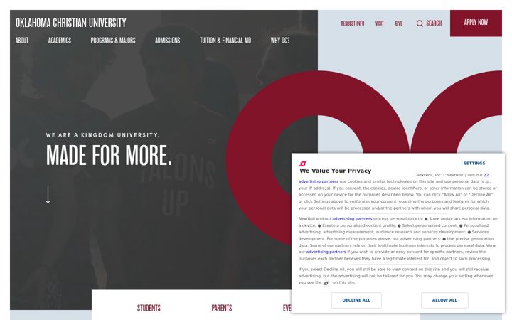 Screenshot of oc.edu