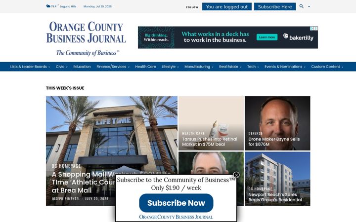 Screenshot of ocbj.com