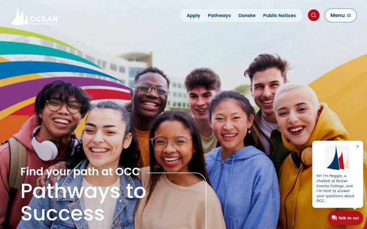 Screenshot van ocean.edu