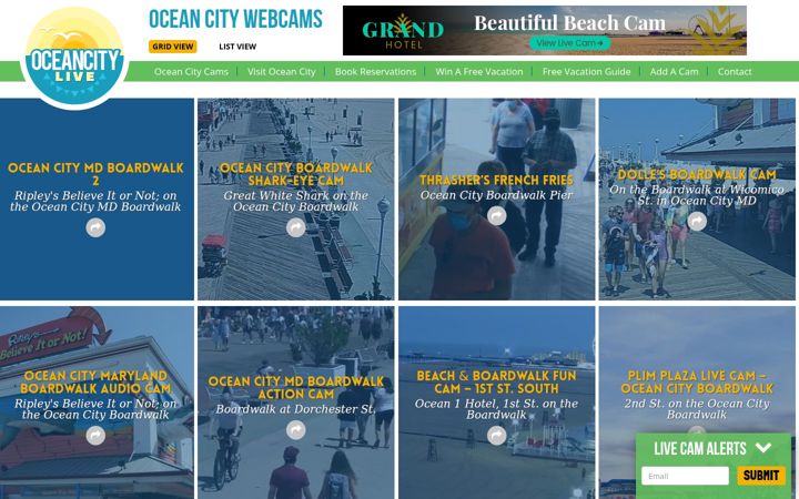 Posnetek zaslona oceancitylive.com