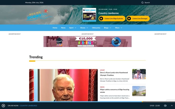 Screenshot of oceanfm.ie