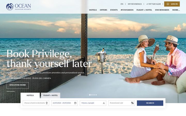 Screenshot of oceanhotels.com