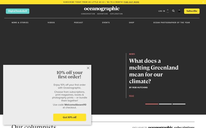 Screenshot of oceanographicmagazine.com
