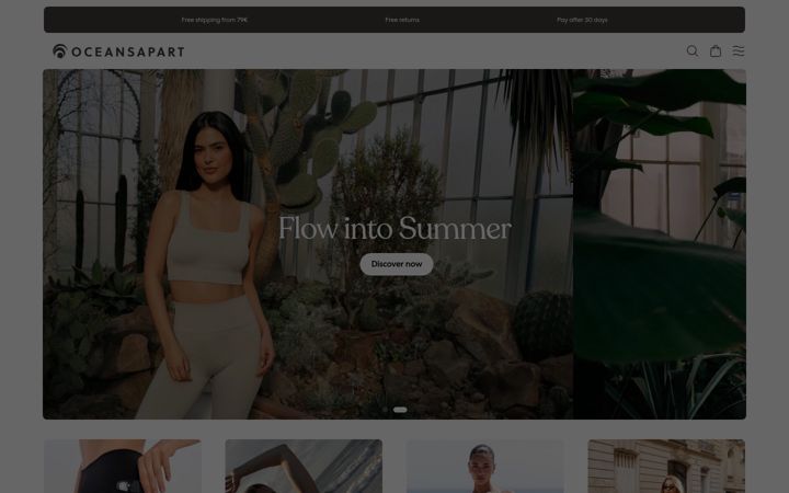 Screenshot of oceansapart.com