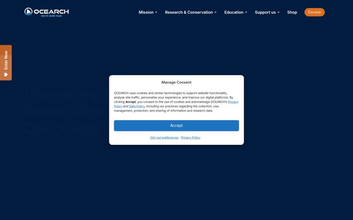 Skærmbillede af ocearch.org