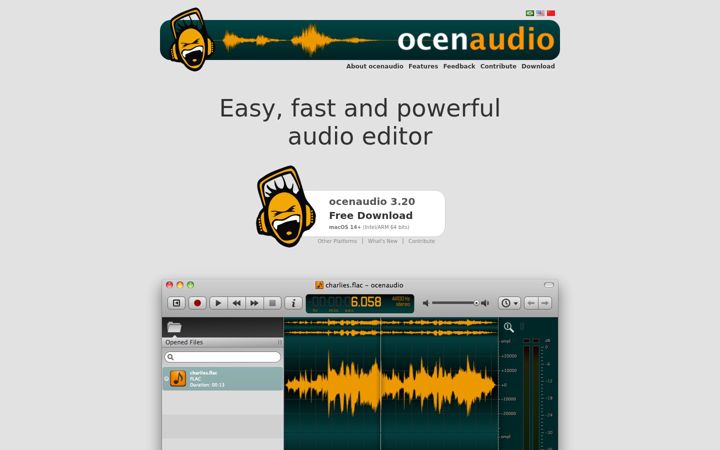 Képernyőkép: ocenaudio.com