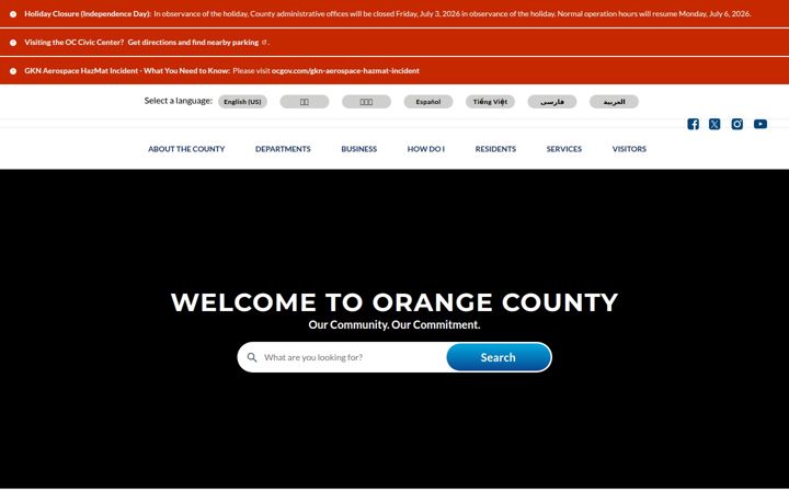 Screenshot of ocgov.com