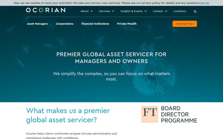 Screenshot of ocorian.com