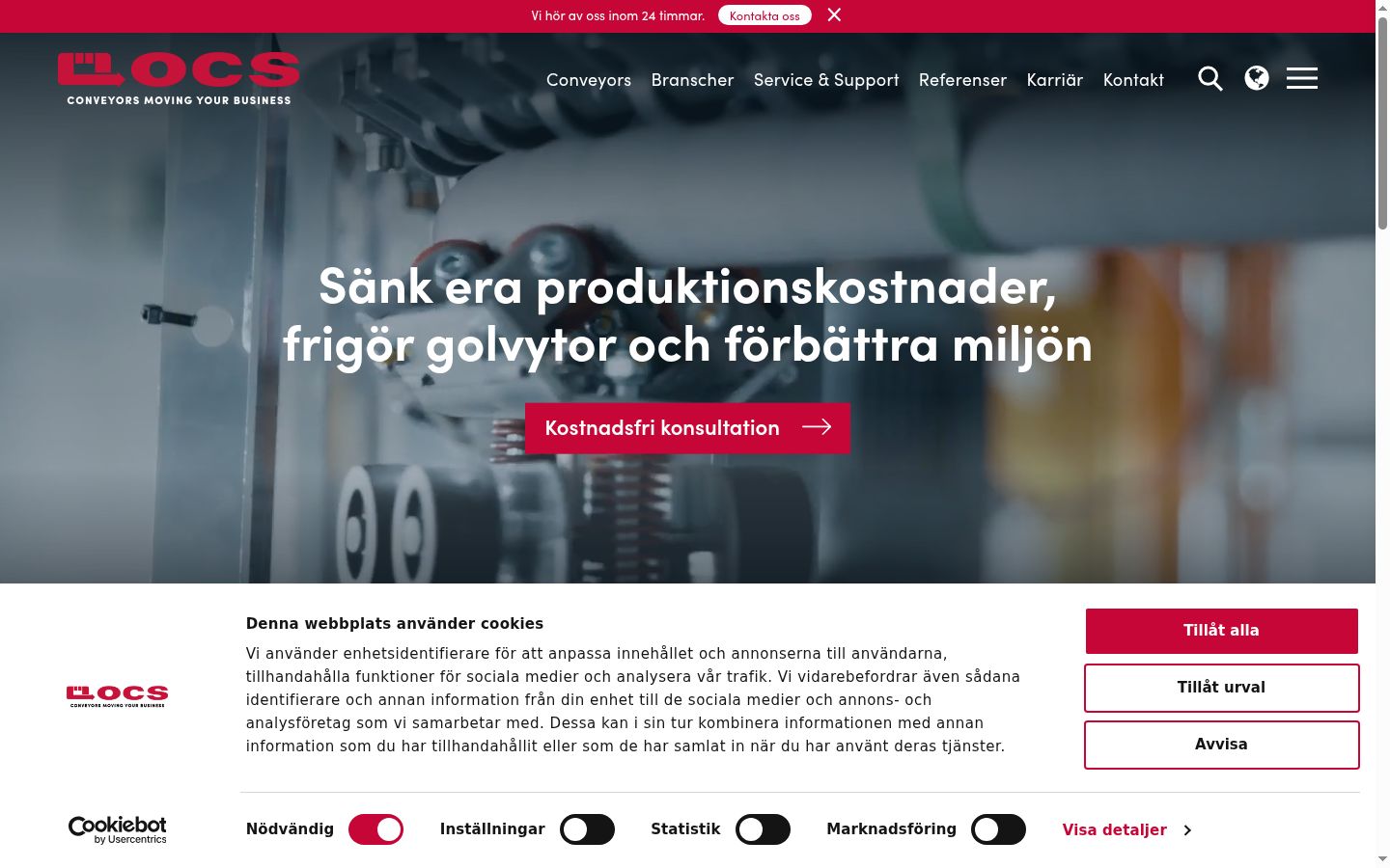 Screenshot van de toestemmingsbanner zoals getoond vóór enige interactie