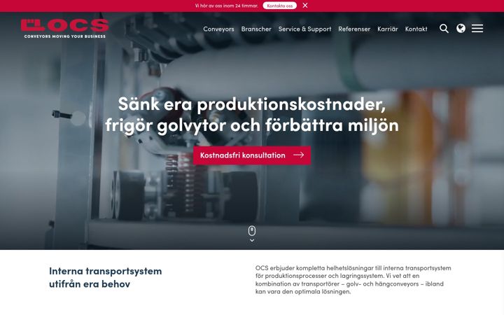 Screenshot van ocs.se