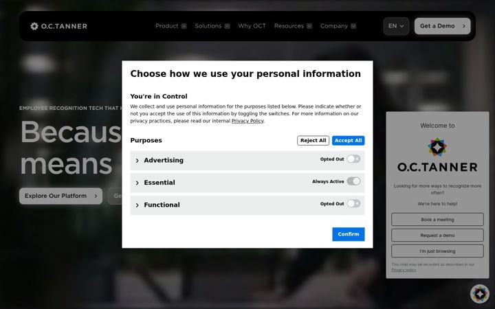 Screenshot of octanner.com