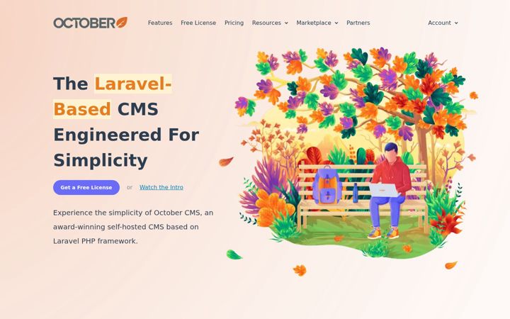 Screenshot of octobercms.com