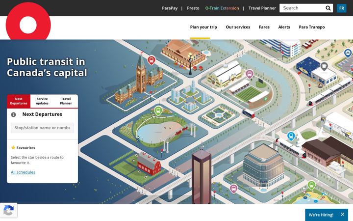 Screenshot of octranspo.com