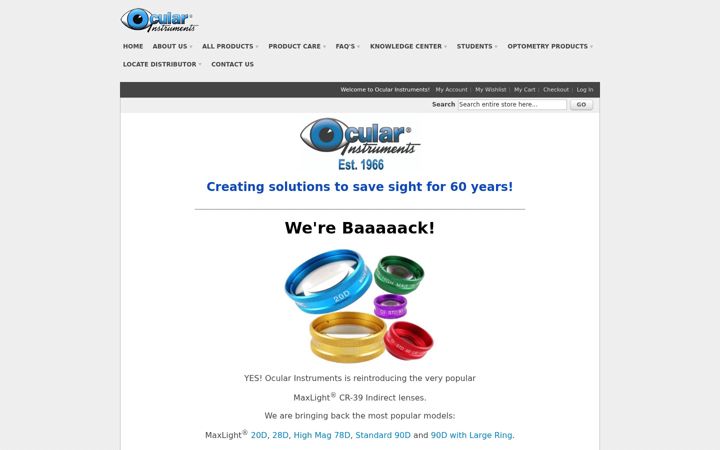 Screenshot of ocularinc.com