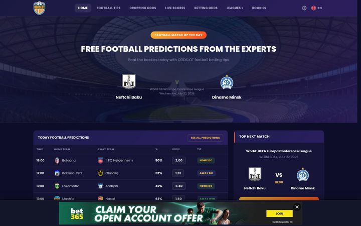Screenshot of oddslot.com