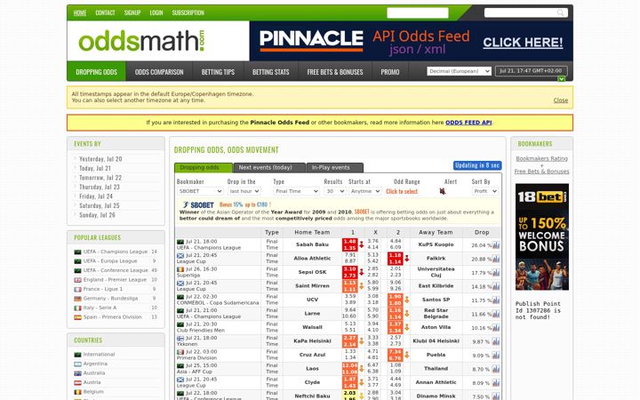 Screenshot of oddsmath.com