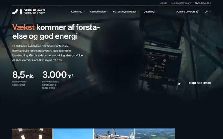 Skærmbillede af odensehavn.dk