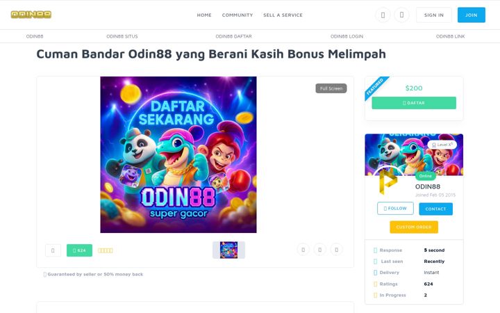 Kuvakaappaus sivustosta odin88bet.org