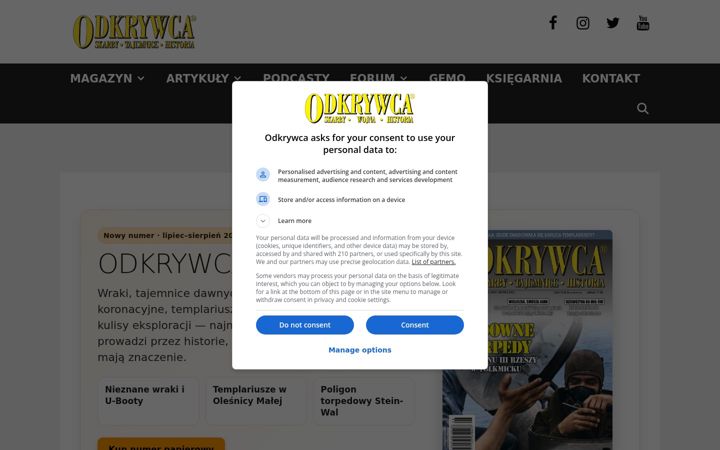 Screenshot of odkrywca.pl