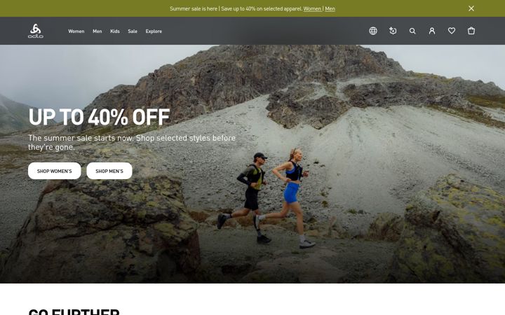 Screenshot of odlo.com