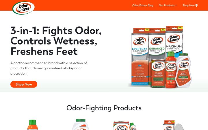 Screenshot of odor-eaters.com