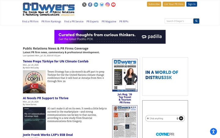 Screenshot of odwyerpr.com