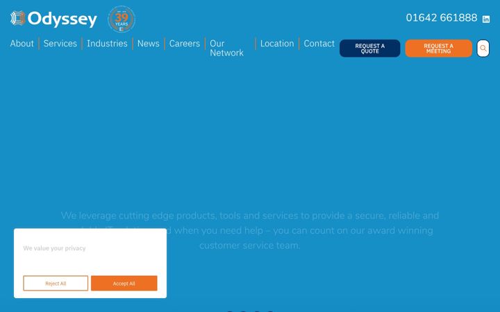 Screenshot of odysseydns.co.uk