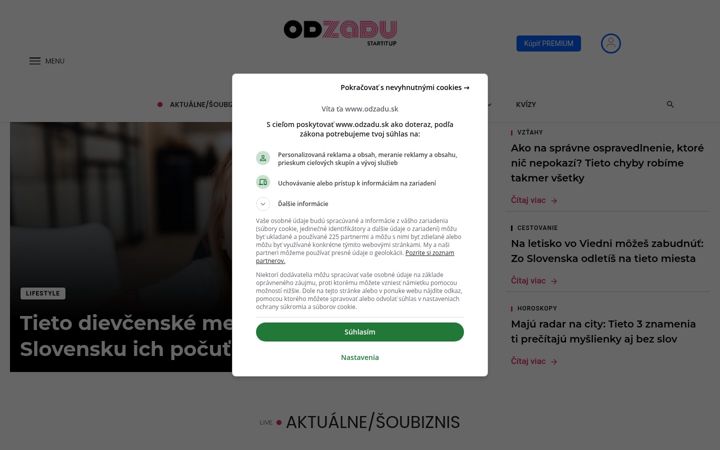 Screenshot of odzadu.sk