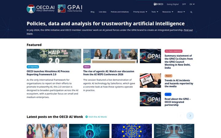 Screenshot of oecd.ai