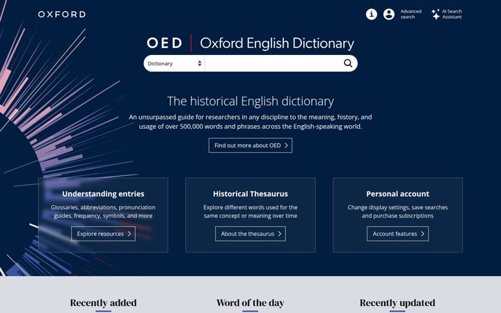 Posnetek zaslona oed.com