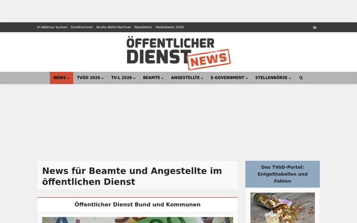 Screenshot of oeffentlicher-dienst-news.de