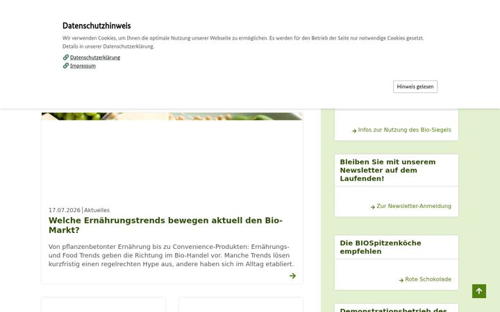 Screenshot of oekolandbau.de