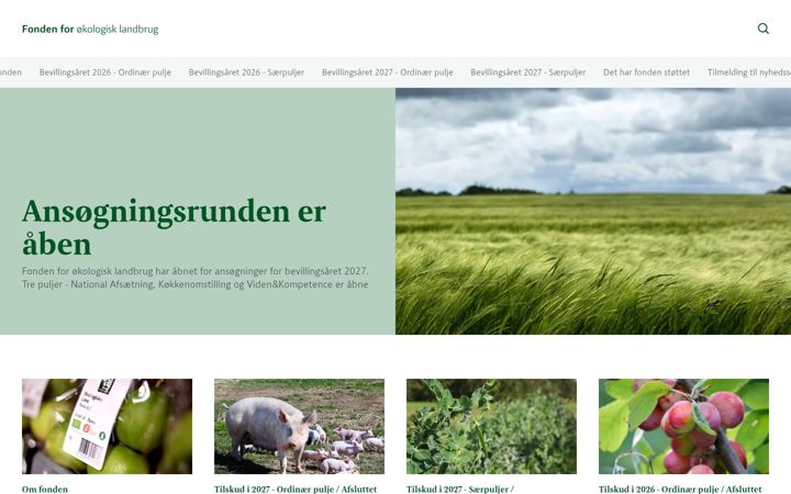 Screenshot of oekologifonden.dk
