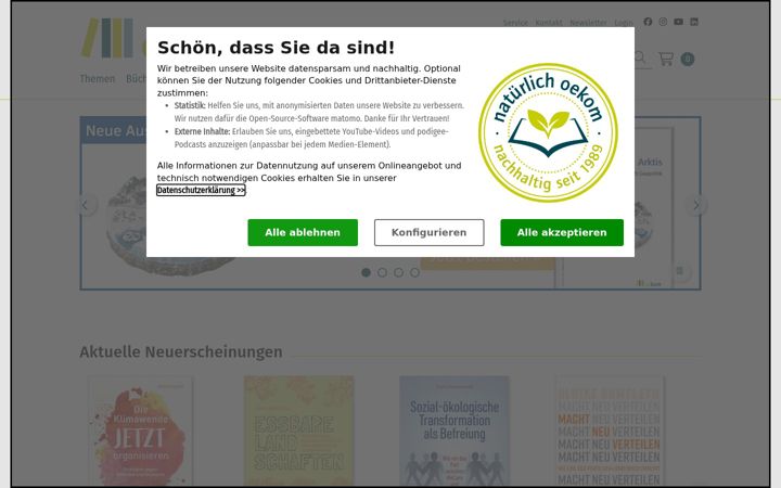 Screenshot of oekom.de