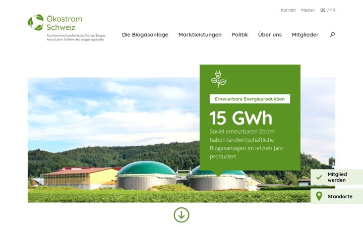 Screenshot of oekostromschweiz.ch