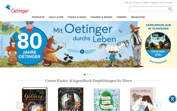 Screenshot of oetinger.de